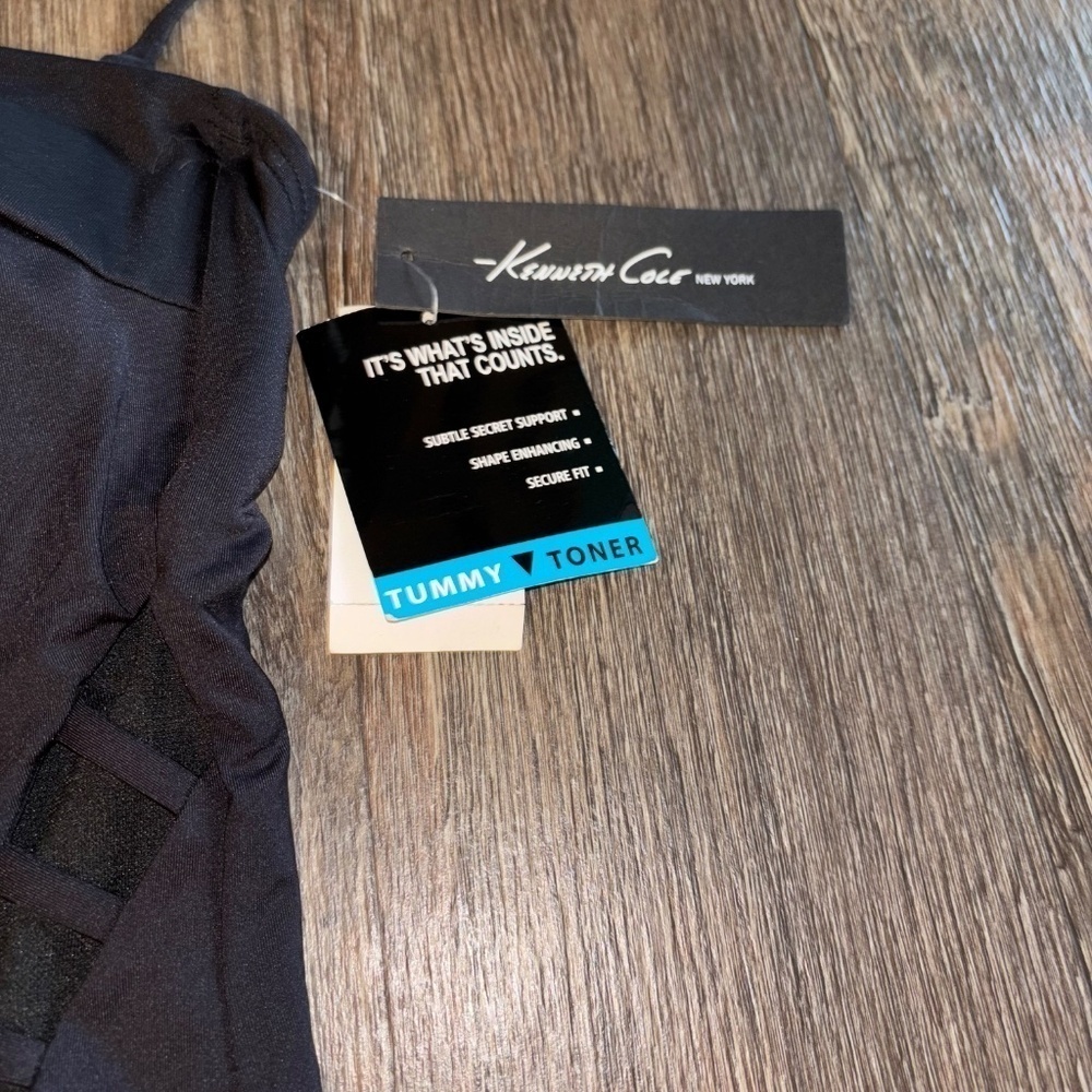 NWT Kenneth Cole tummy toner size medium black one piece swim - Picture 3 of 10
